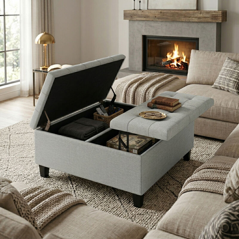 Harrison Coffee Table Storage Ottoman image number 1