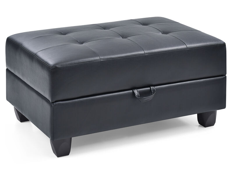 Revere Faux Leather Upholstered Storage Ottoman image number 1
