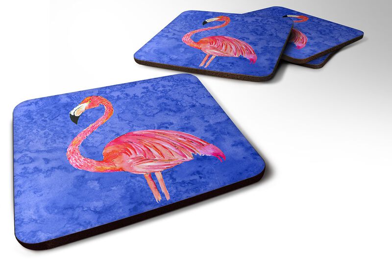 Caroline's Treasures 8685FC Flamingo Foam Coasters (Set of 4), 3.5 H x 3.5 W, Multicolor