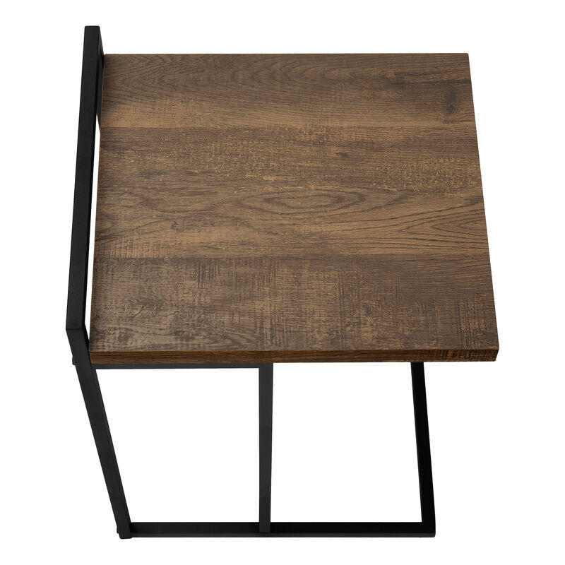 Monarch Specialties I 3630 Accent Table, C-shaped, End, Side, Snack, Living Room, Bedroom, Metal, Laminate, Brown, Black, Contemporary, Modern image number 7