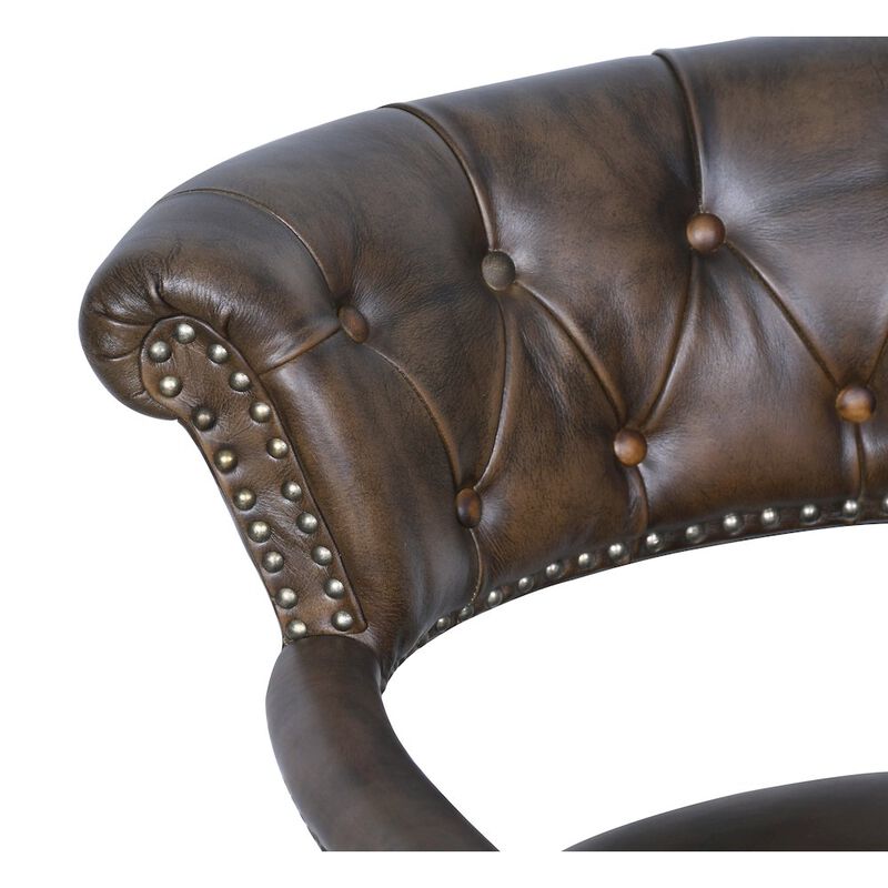 World Interiors Brisbane Chesterfield Office Chair in Antique Whiskey Leather image number 3