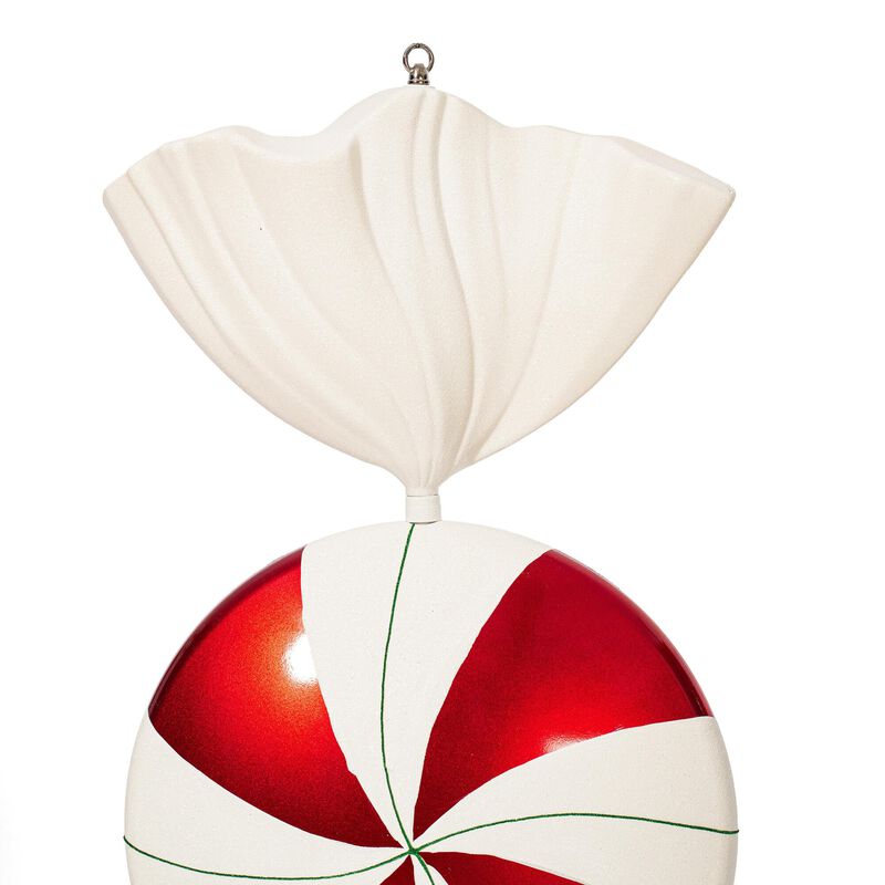 Vickerman 37" Red-White-Green Peppermint Swirl Glitter Candy Christmas Ornament - Large Peppermint Ornaments - Versatile - Seasonal Holiday Decoration image number 2