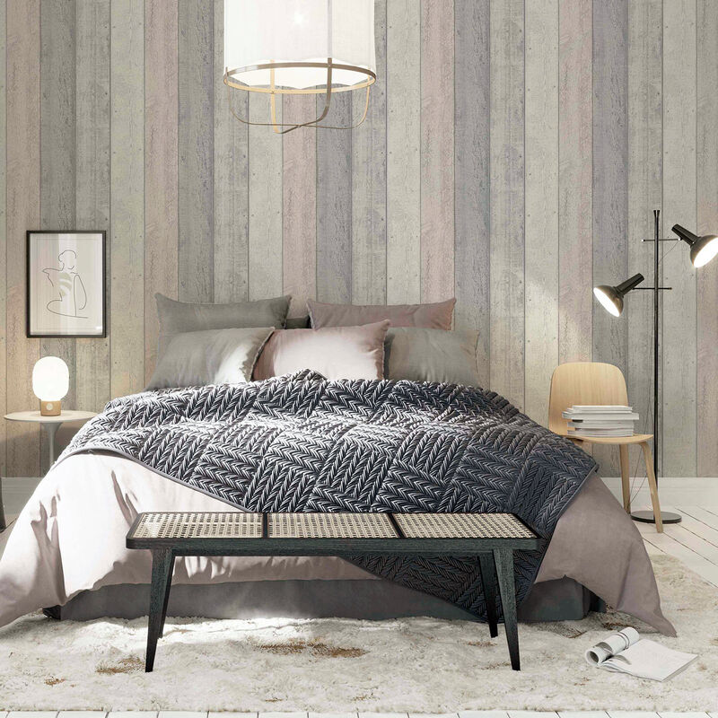 Forrest Blush Wood Plank Wallpaper image number 2