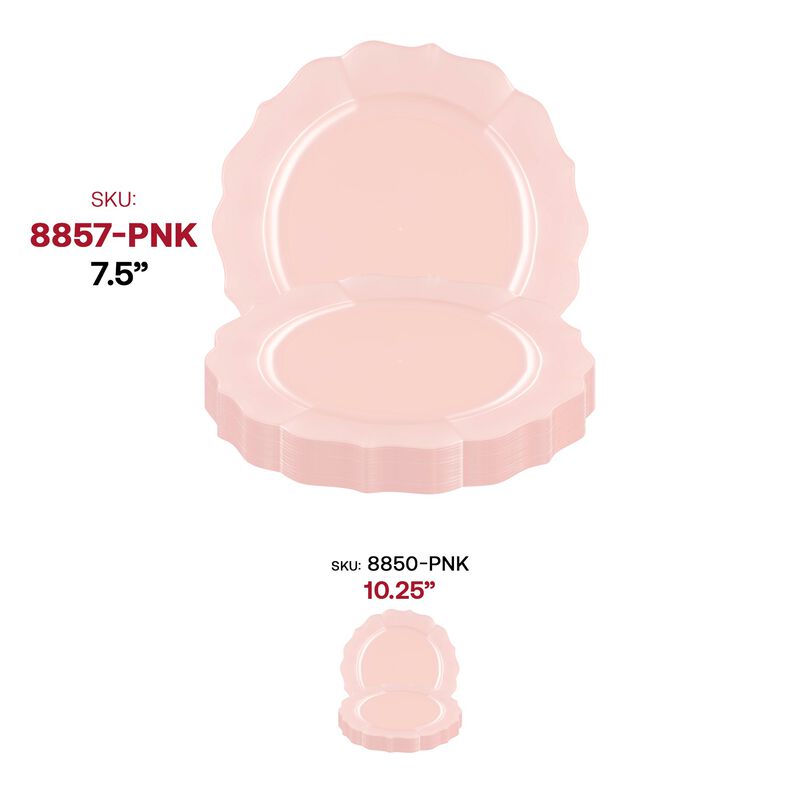 7.5" Pearl Pink Round Lotus Plastic Salad Plates (120 Plates) image number 5
