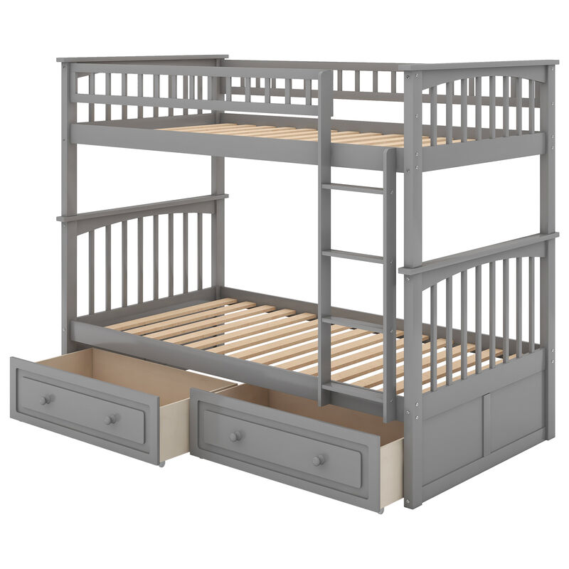 Merax Convertible Bunk Bed with 2 Drawers
