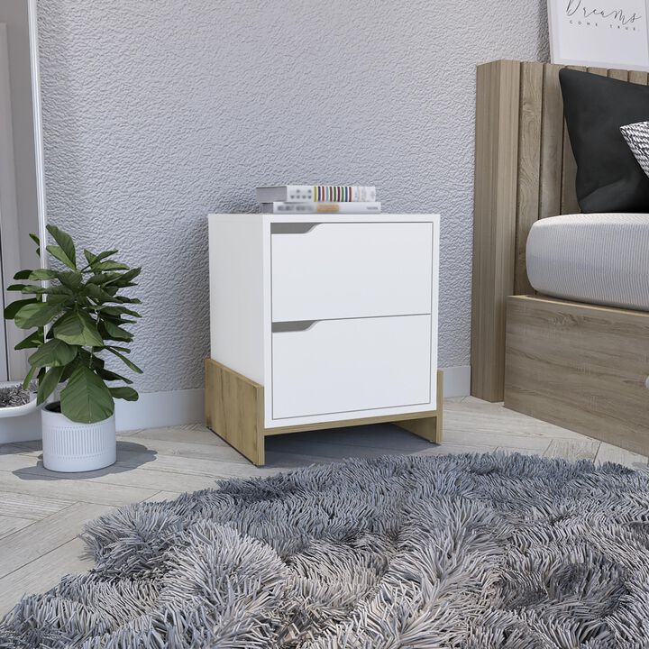 Streamdale Haines Nightstand With 2-Drawers, End Table With Sturdy Base
