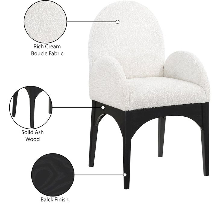 Meridian Furniture Waldorf Cream Boucle Fabric Dining Chair