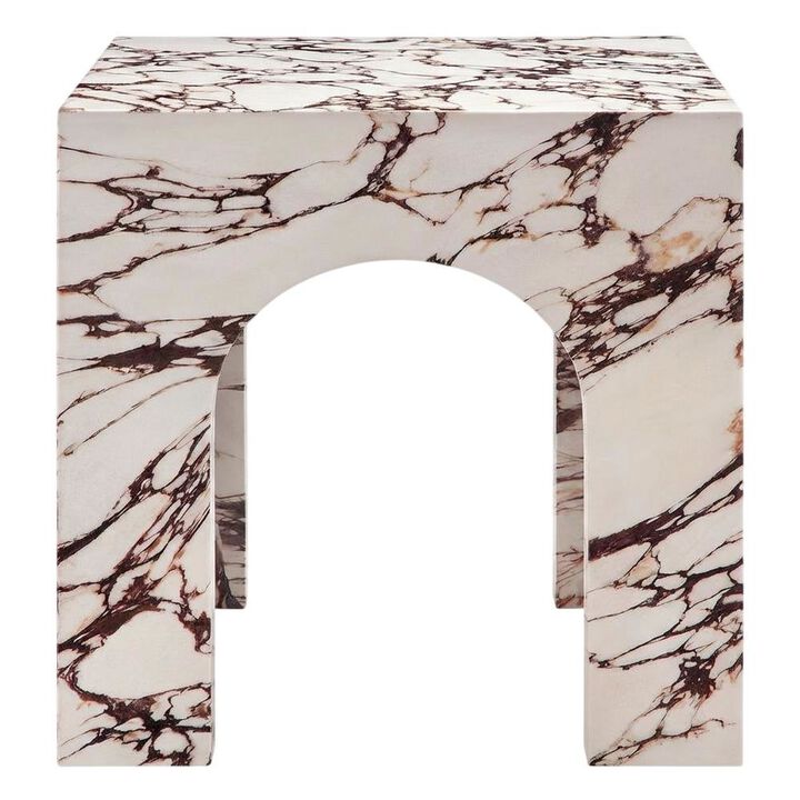 Outdoor patio arched concrete side table, sturdy design, for various spaces