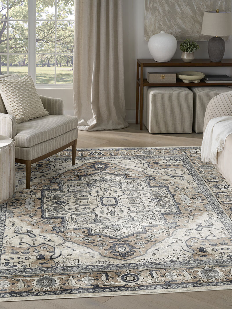 Quarry QUA18 Ivory/Taupe 7'10" x 9'10" Rug