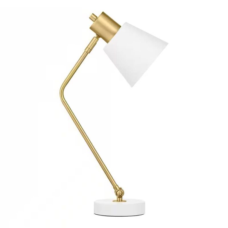 Contemporary Desk Lamp with Metal Base and Fabric Shade