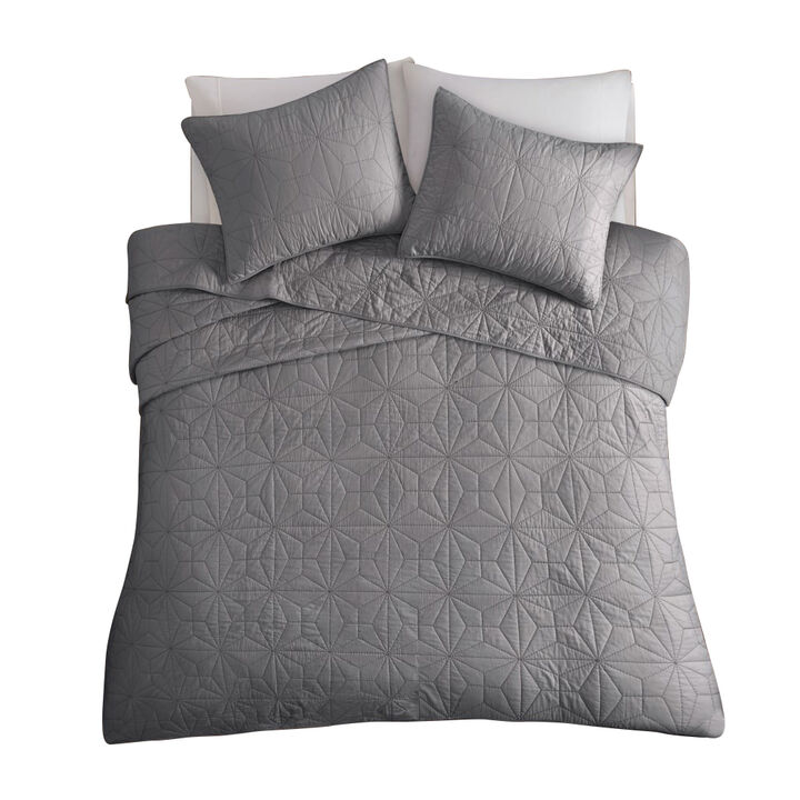 Gracie Mills Nymeria Classic Comfort 3-Piece Cotton Quilt Set