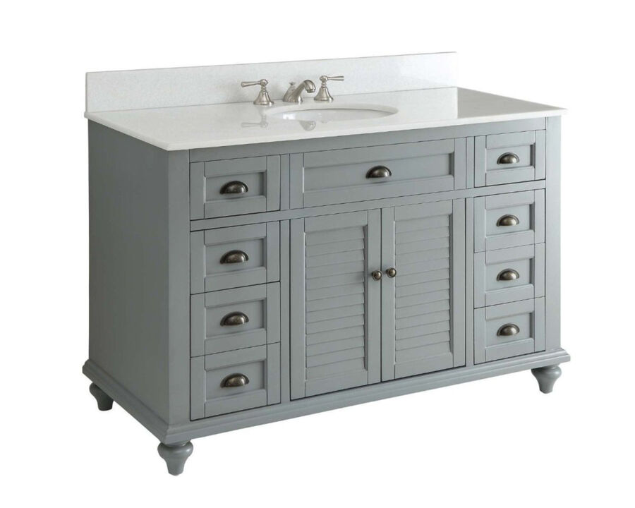 49 Inch Benton Collection Cottage style Glennville Bathroom Sink Vanity Grey