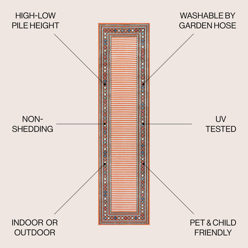 Sebastian High-Low Modern Diamond Border Area Rug