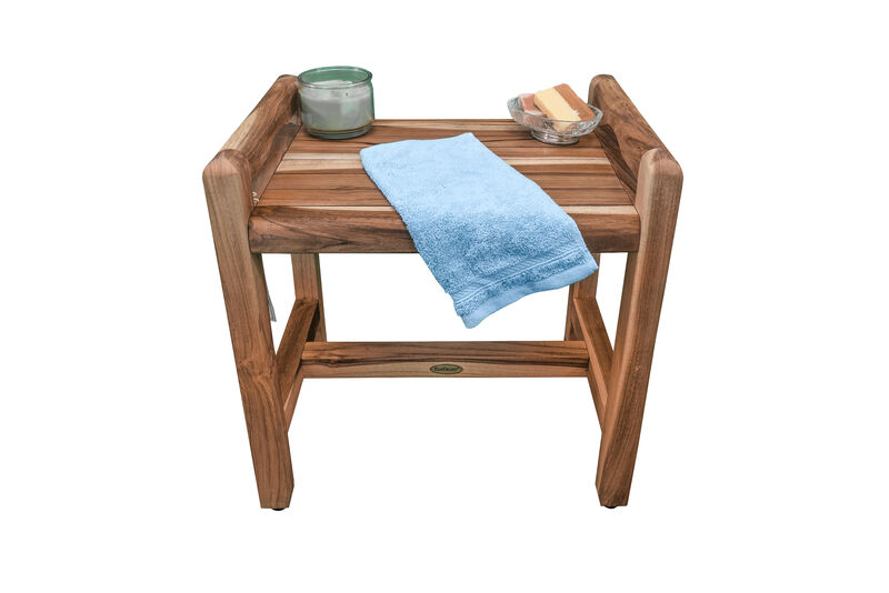 EcoDecors Eleganto 20 Inch Waterproof Teak Wood Shower Bench