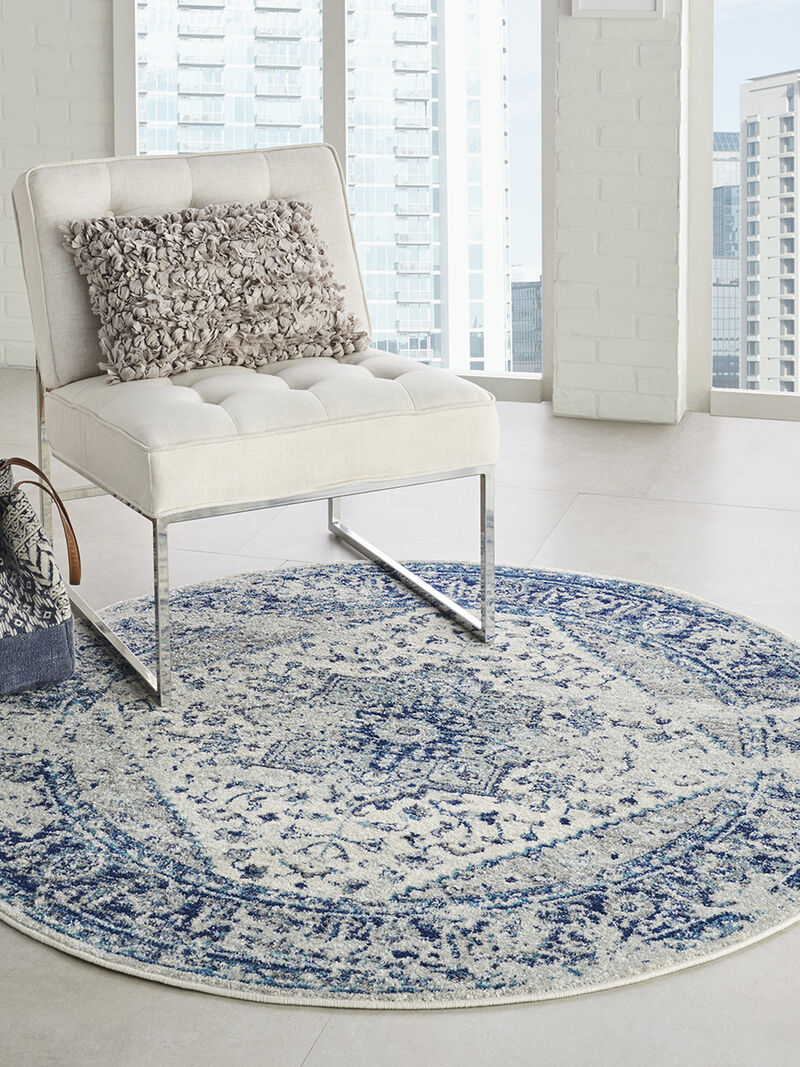 Tranquil TRA06 Ivory/Light Blue 7&rsquo;10&rdquo; x Round Rug image number 8