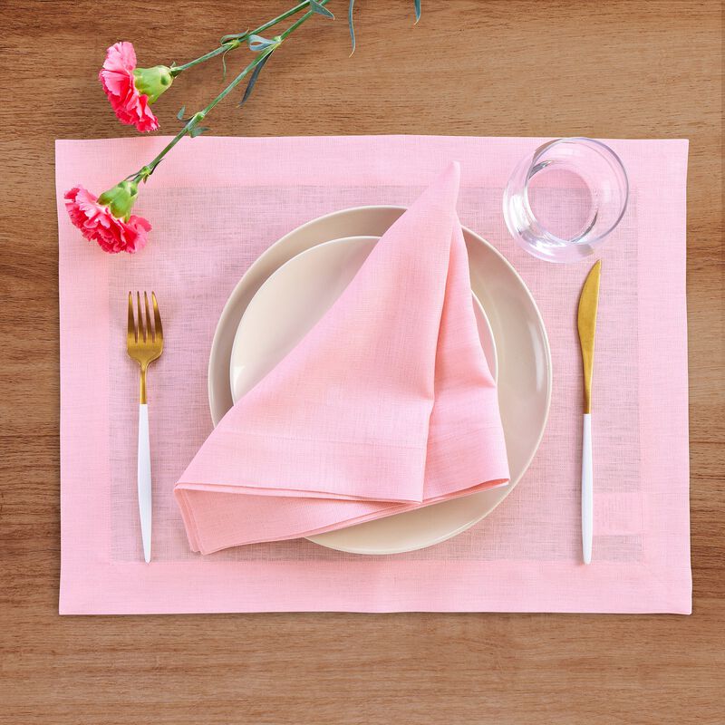 Solino Home Fete 100% Linen Placemats &ndash; Set of 4, 14 x 19 in, Machine Washable, Holiday and Everyday Dining