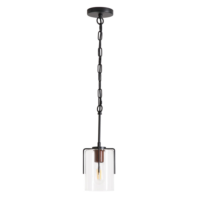 ELEMENT ACE Industrial Pendant Light with Clear Glass Shade Glare-Free Ceiling Light Fixture for Kitchen Island Dining Room Entryway Home Decor image number 0