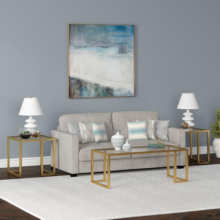 Hudson&Canal Oscar 45'' Wide Rectangular Coffee Table in Brass