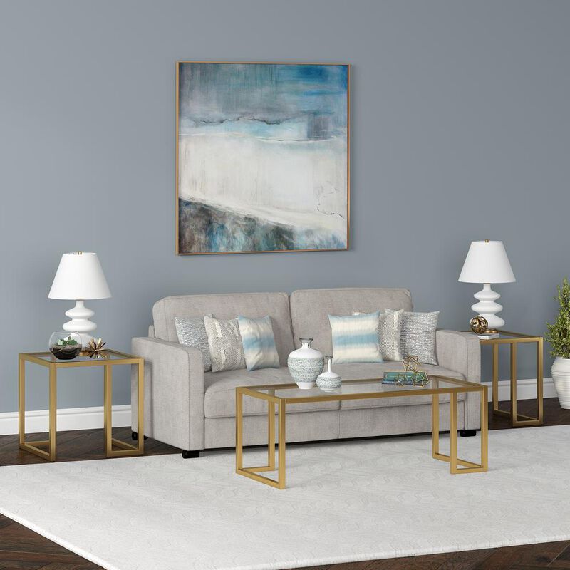 Hudson&Canal Oscar 45'' Wide Rectangular Coffee Table in Brass