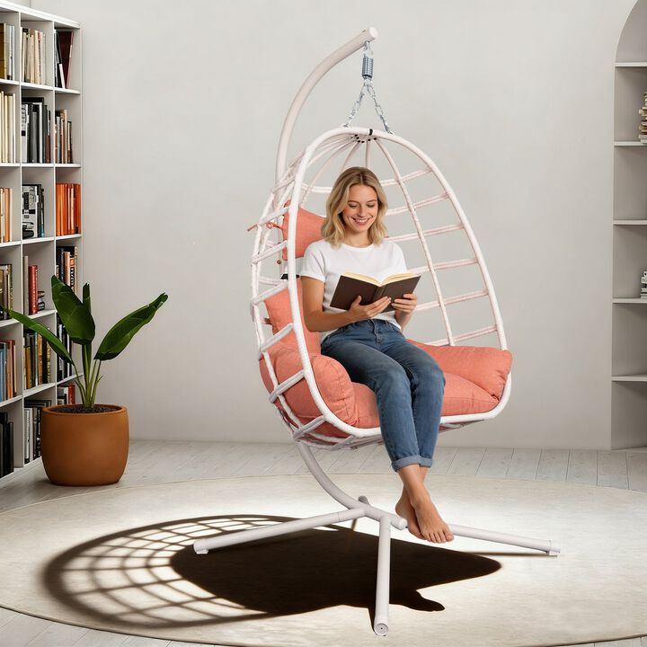 Hivvago Egg Chair with Stand & Washable Cushion