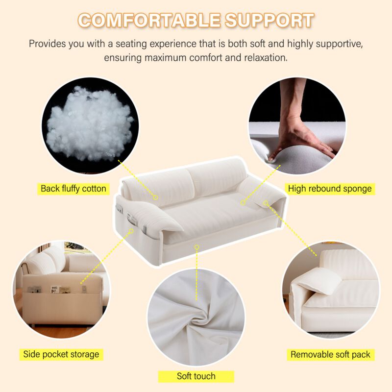 Lescet Velvet Pull‑Out Sleeper Sofa Bed image number 5