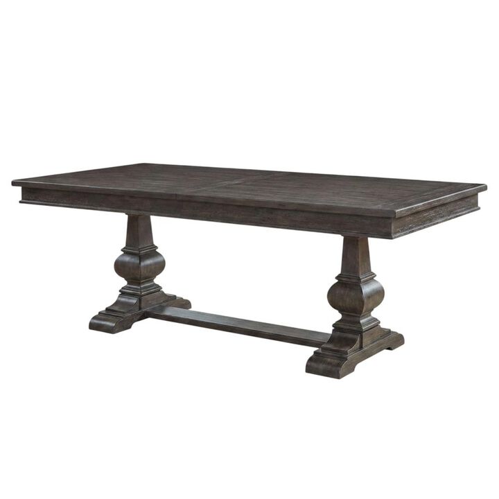 Liberty Furniture Trestle Table Set in Rubberwood Solids & Split Heart White Oak Veneers