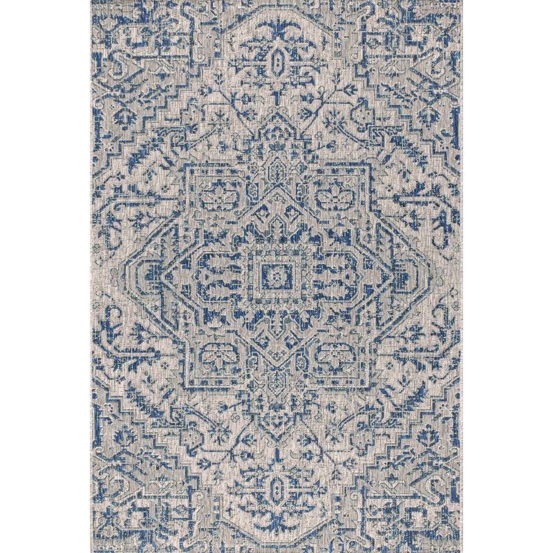 Estrella Bohemian Medallion Textured Weave Indoor/Outdoor Area Rug