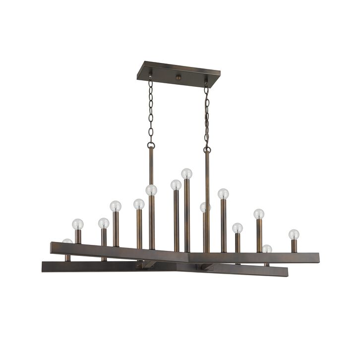 Hivvago Fallon 14-Light Oil-Rubbed Bronze Island Pendant