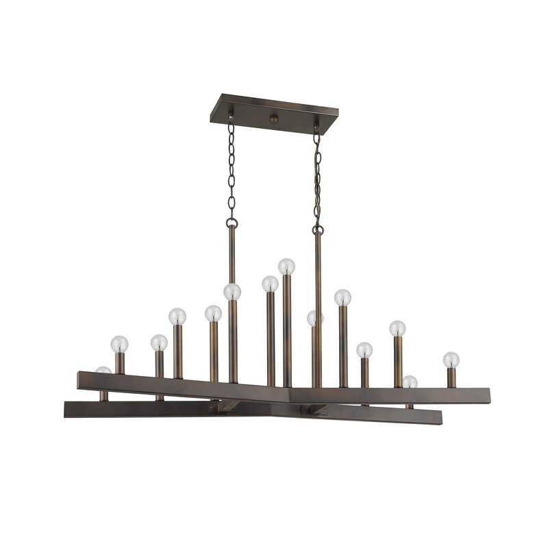 Hivvago Fallon 14-Light Oil-Rubbed Bronze Island Pendant
