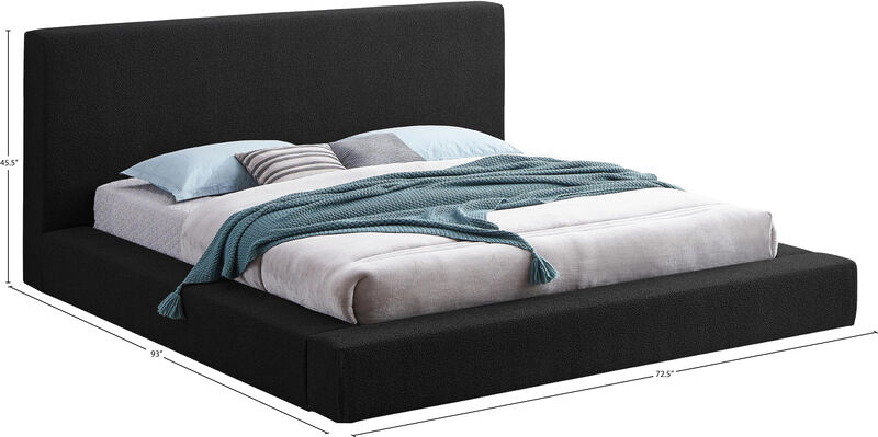 Meridian Furniture Terra Black Boucle Fabric Full Bed