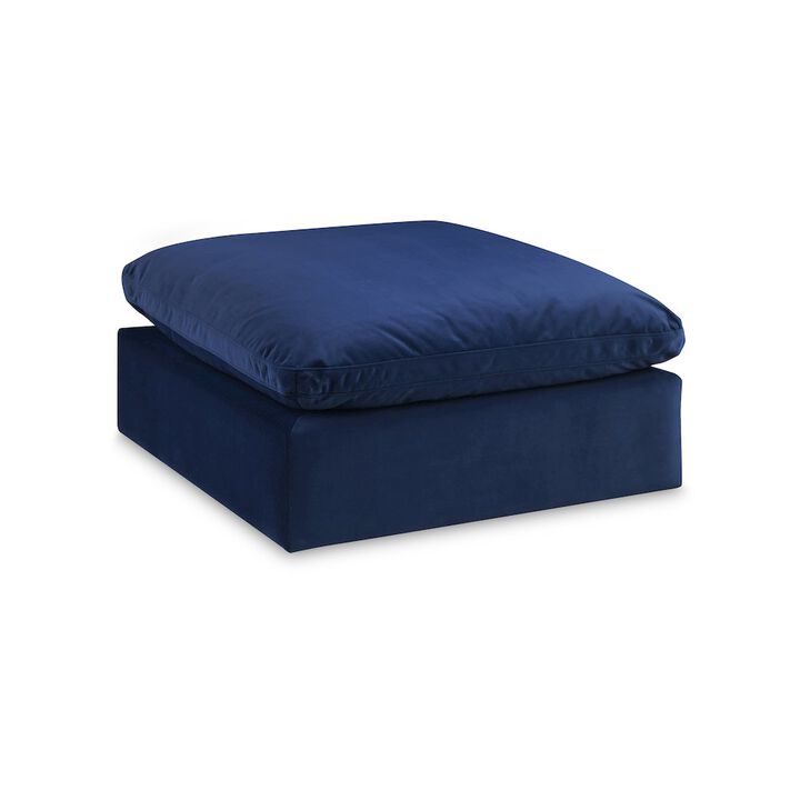 Meridian Furniture Comfy Navy Velvet Modular Ottoman