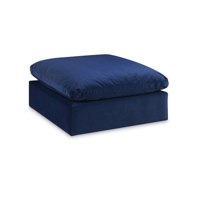 Meridian Furniture Comfy Navy Velvet Modular Ottoman