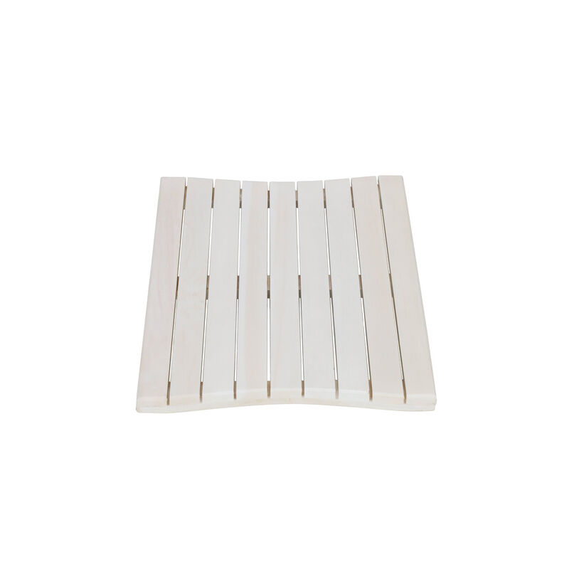 HomeRoots 23" White Teak Slat Non Slip Bath Mat image number 0
