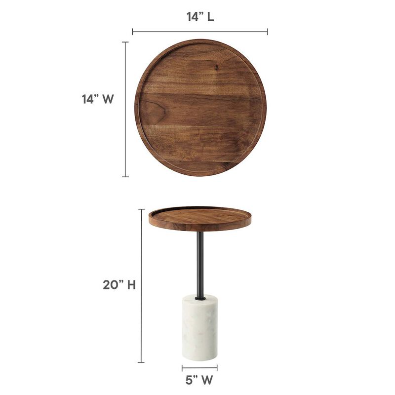 Amina Round Acacia Wood Side Table image number 2