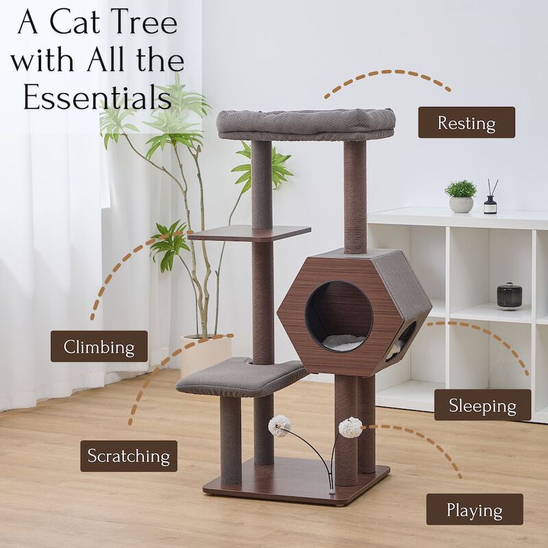 Petpals Wagon 2.0 5-level cat tower, Brown