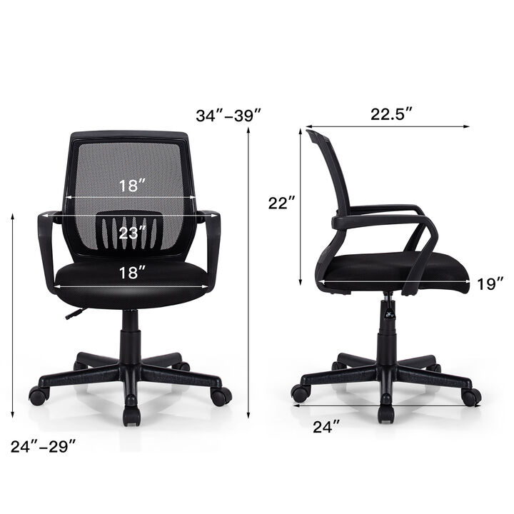 Costway Mesh Office Chair  Height Adjustable Executive Chair w/ Lumbar Support