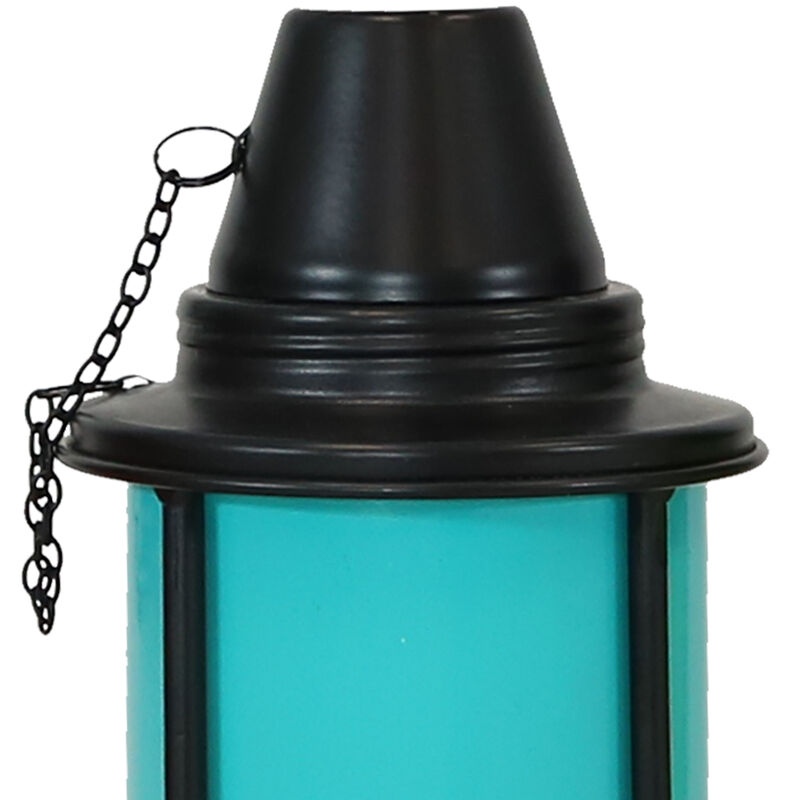 Sunnydaze Glass/Metal Square Outdoor Tabletop Torches - Multi - Set of 8