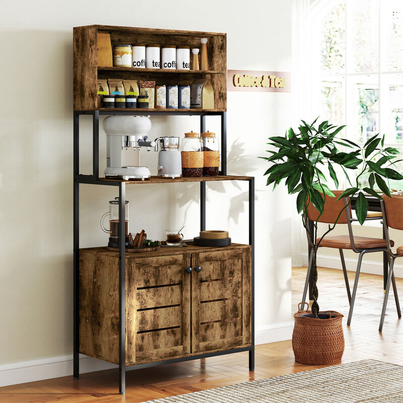 Hivvago Microwave Stand and Baker&rsquo;s Rack with Storage and Power image number 7