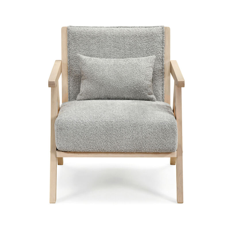 Mid Century Accent Chair with Wooden Frame for Living Room and Bedroom image number 0