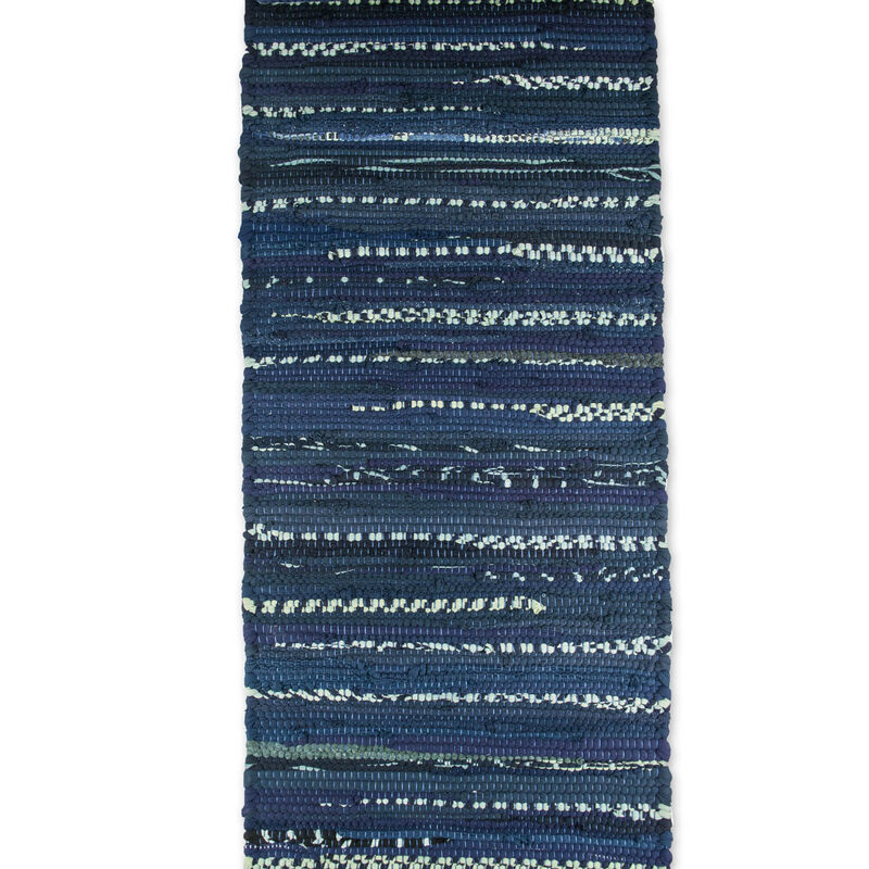 14" x 72" Blue Chindi Table Runner image number 4