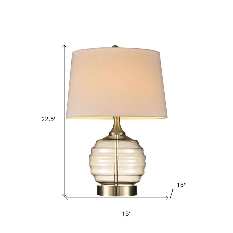 Hivvago 23" Off-White Metal Bedside Table Lamp With Off-White Shade