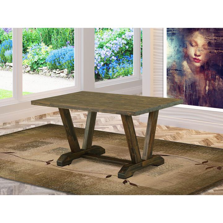 East West Furniture V-Style Kitchen Dining Rectangle Wooden Table Top with Stylish Legs, 36x60 Inch