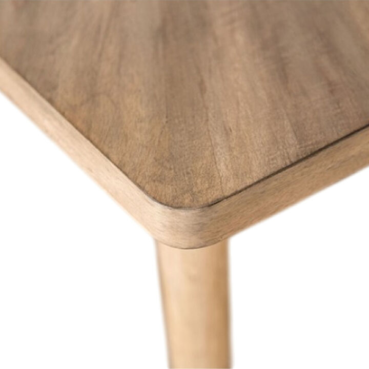 Lucas Dining Table, Rectangular Natural Brown, Solid Wood, 68 Inch - Benzara