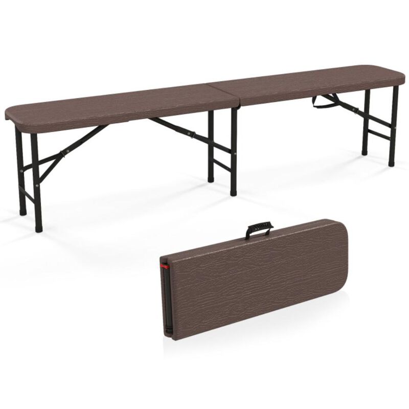 Hivvago Folding HDPE Bench with 1320 LBS Capacity and Handle Lock