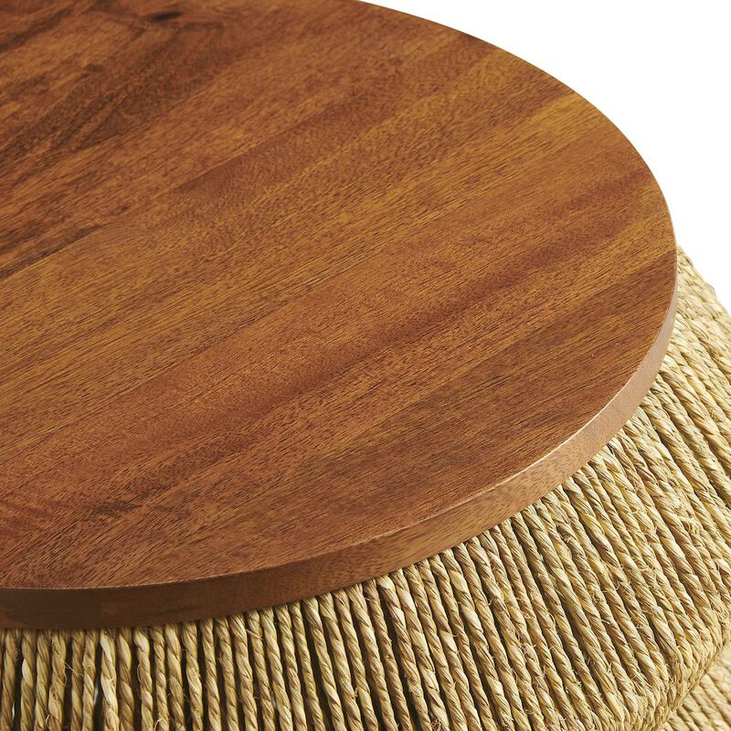 Maris Seagrass and Wood End Table image number 4