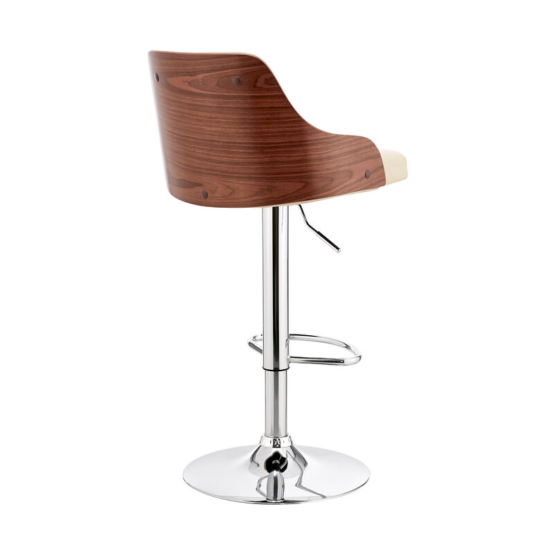 Asher Adjustable Faux Leather Bar Stool
