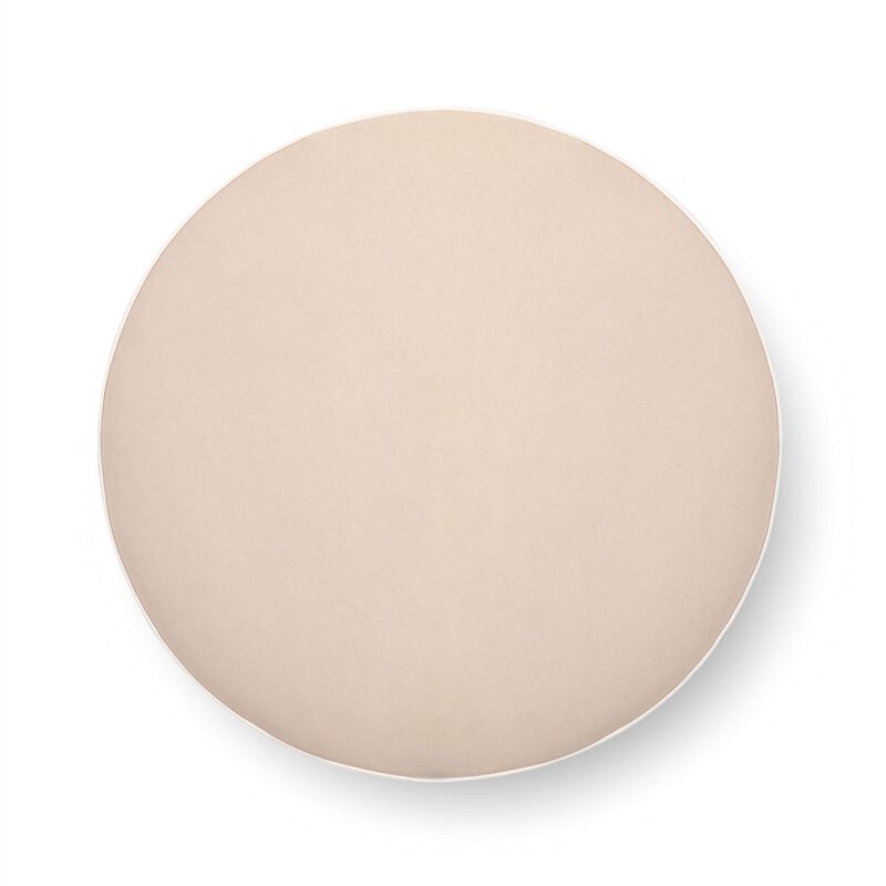 Tassy Neutral Floral Tasseled Round Ottoman image number 4