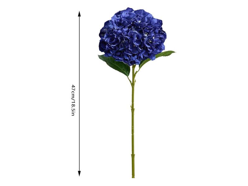 8 Piece Navy Blue Artificial Hydrangea Flower Stems Wedding Centerpiece Decor image number 2