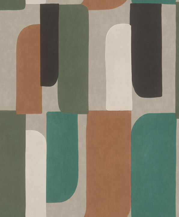 Derain Green Geometric Wallpaper