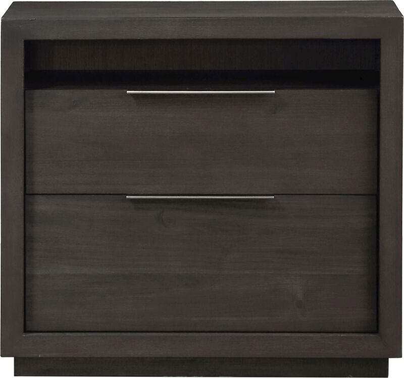 Oxford Two Drawer Nightstand in Basalt Grey